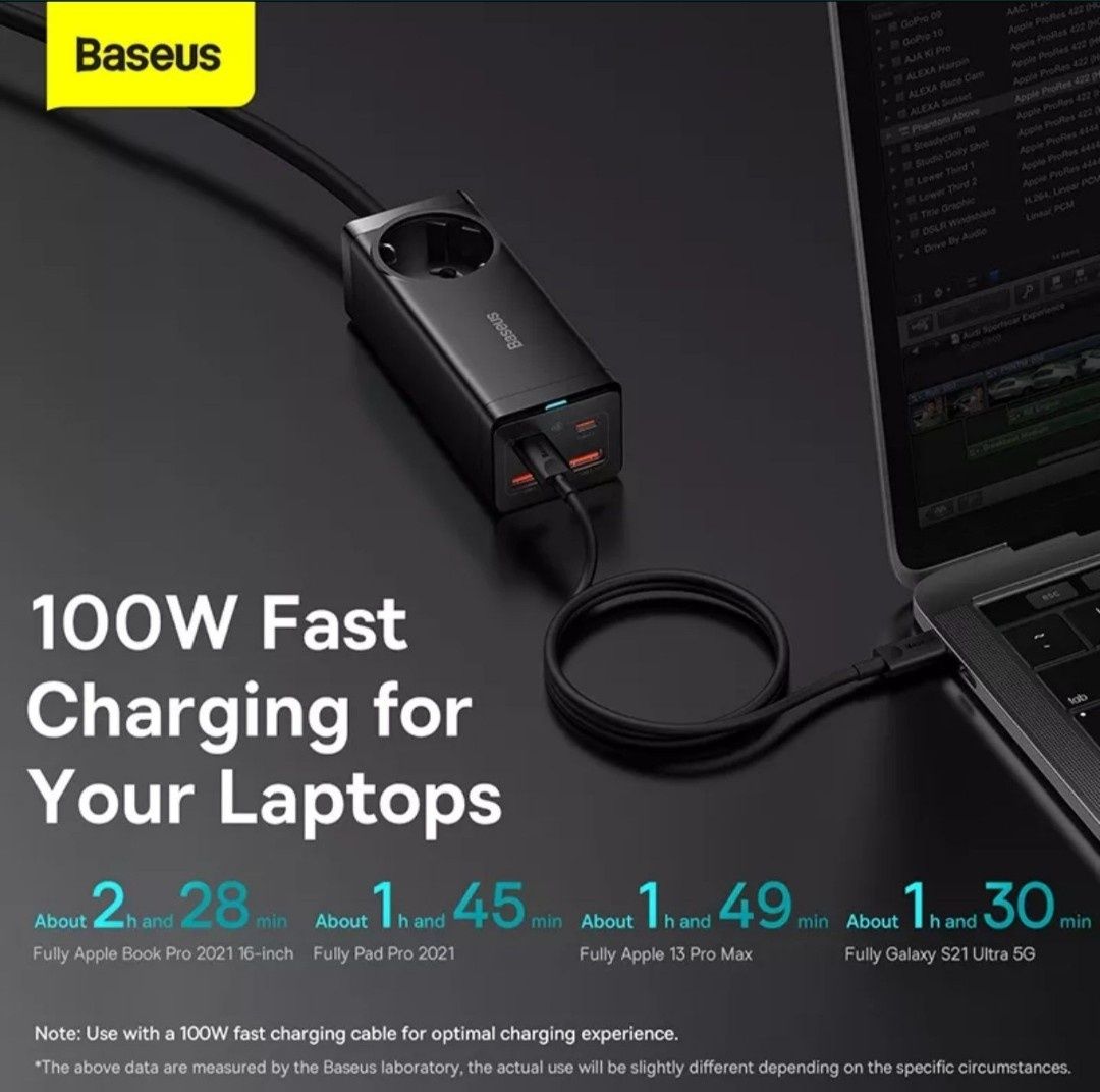 Зарядний пристрій BASEUS 100w GaN3 Pro Power Strip