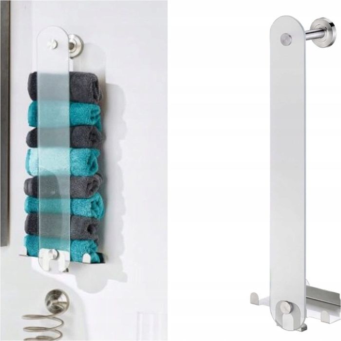 Wieszak łazienkowy Szkło satyna na ścianę lub kabinę