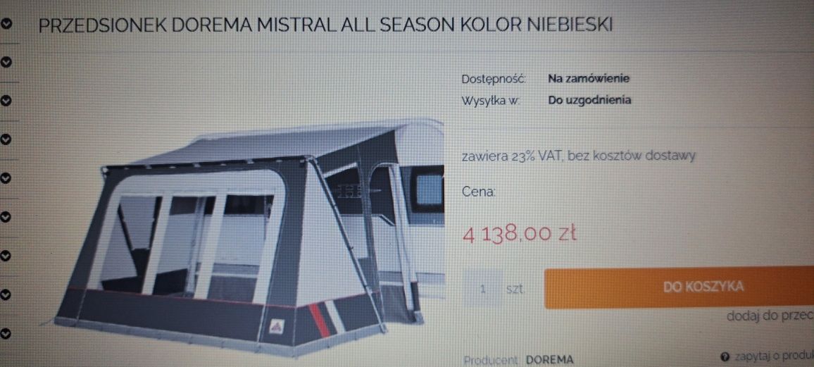 Przedsionek Dorema Mistral All Senson