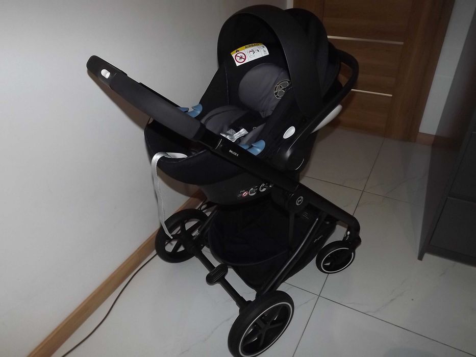 Cybex balios s lux 3w1 deep black +Baza fotelik cybex Sliczny