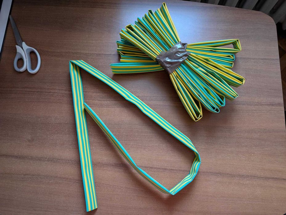 Rurka koszulka termokurczliwa termokurczka żółto zielona 2cm/120 5 szt