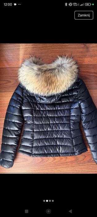 Kurtka z naturalnym obszyciem lis jenot futerko