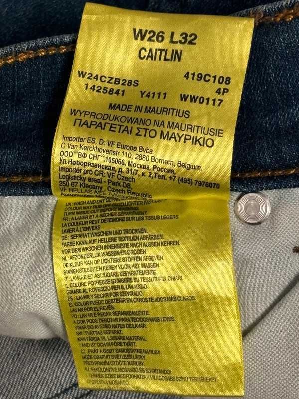 Wrangler Caitlyn W26 L32 Damskie Jeansy Granatowe Slim Fit 98% Bawełna