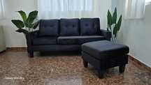 Liquidação de Sofá + puff convertível em chaise longue, Frete grátis,