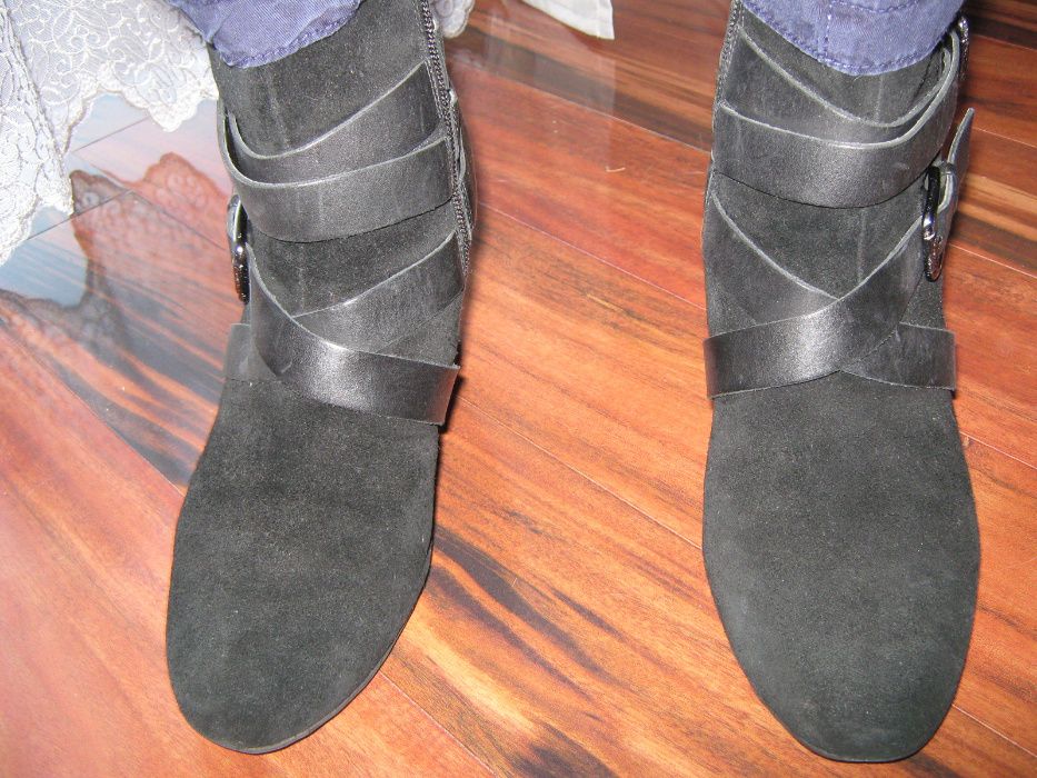 buty, botki, skóra, clarks, koturna