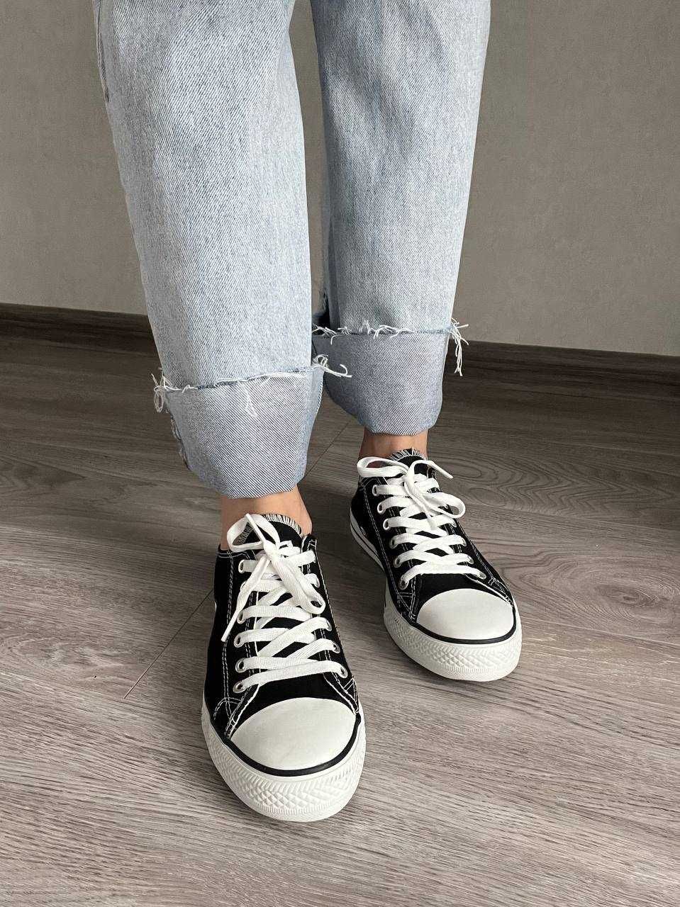 Кеды женские Converse low / кеди Конверс черные низкие 37 38 39