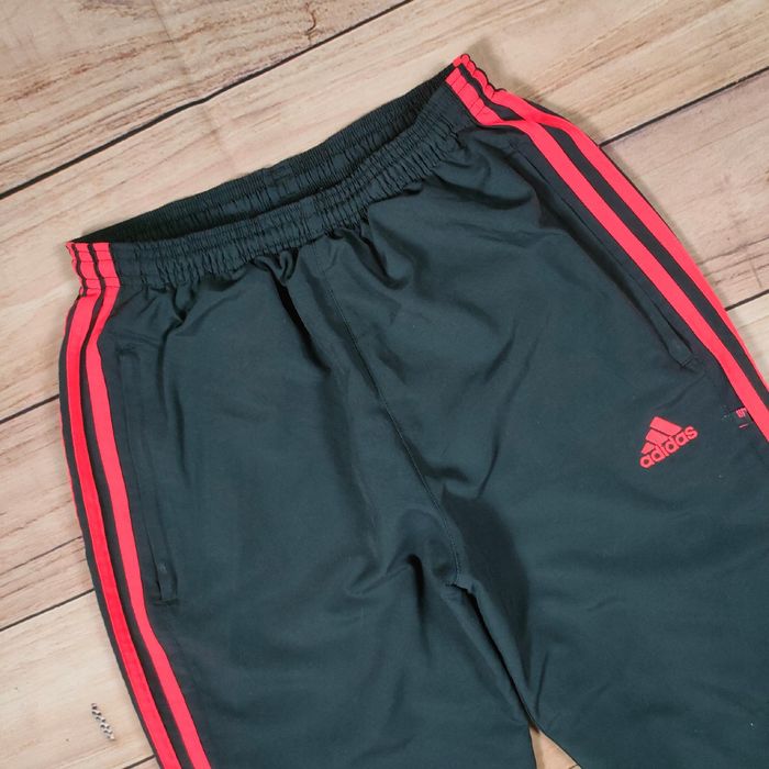 ADIDAS Spodnie Dresowe Szare 3 Paski Logowane r. S/M