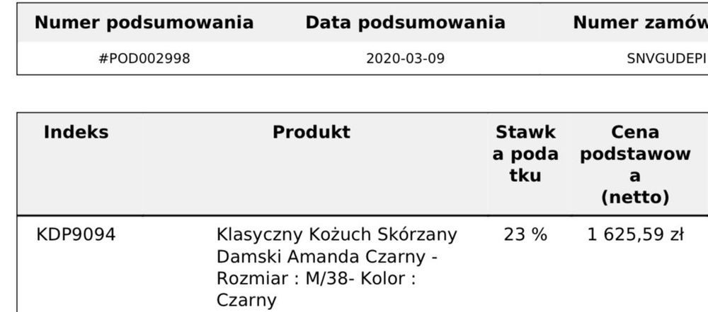 Kożuch  Skórzany Damski Amanda Tomskór Polski  Producent 38