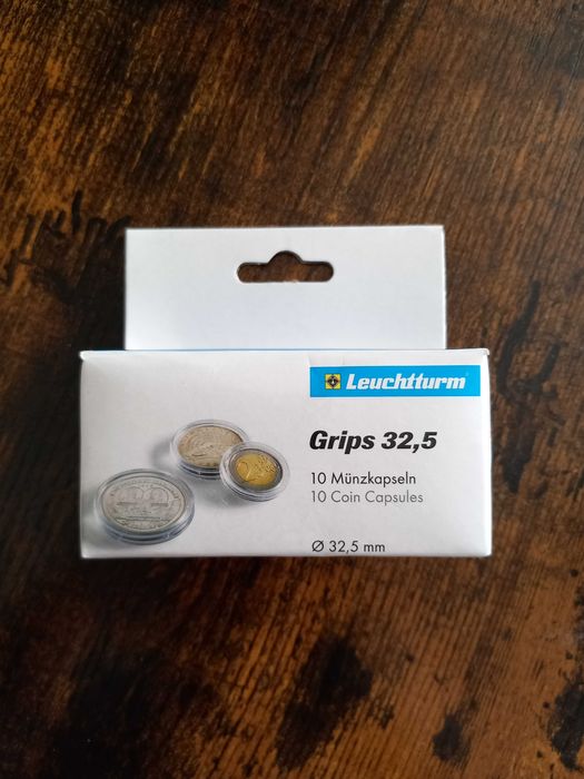 Kapsle do monet Leuchtturm 32,5 mm 10 sztuk