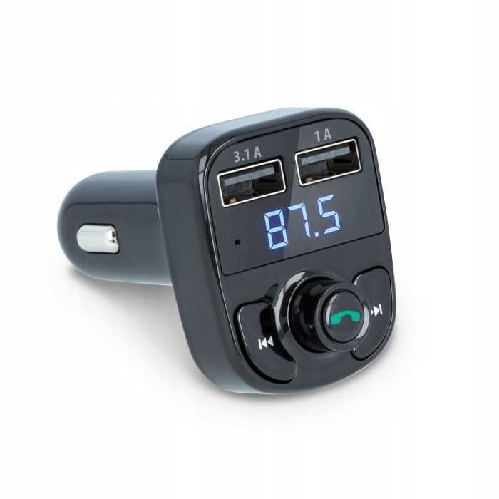 Fm transmiter X8 Bluetooth 3.1A Czarny Zestaw głośnomówiący, ładowarka
