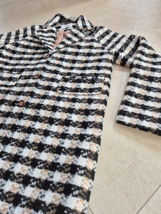 Płaszczyk zimowy jak nowy dla dziewczynki w kratkę RESERVED 152