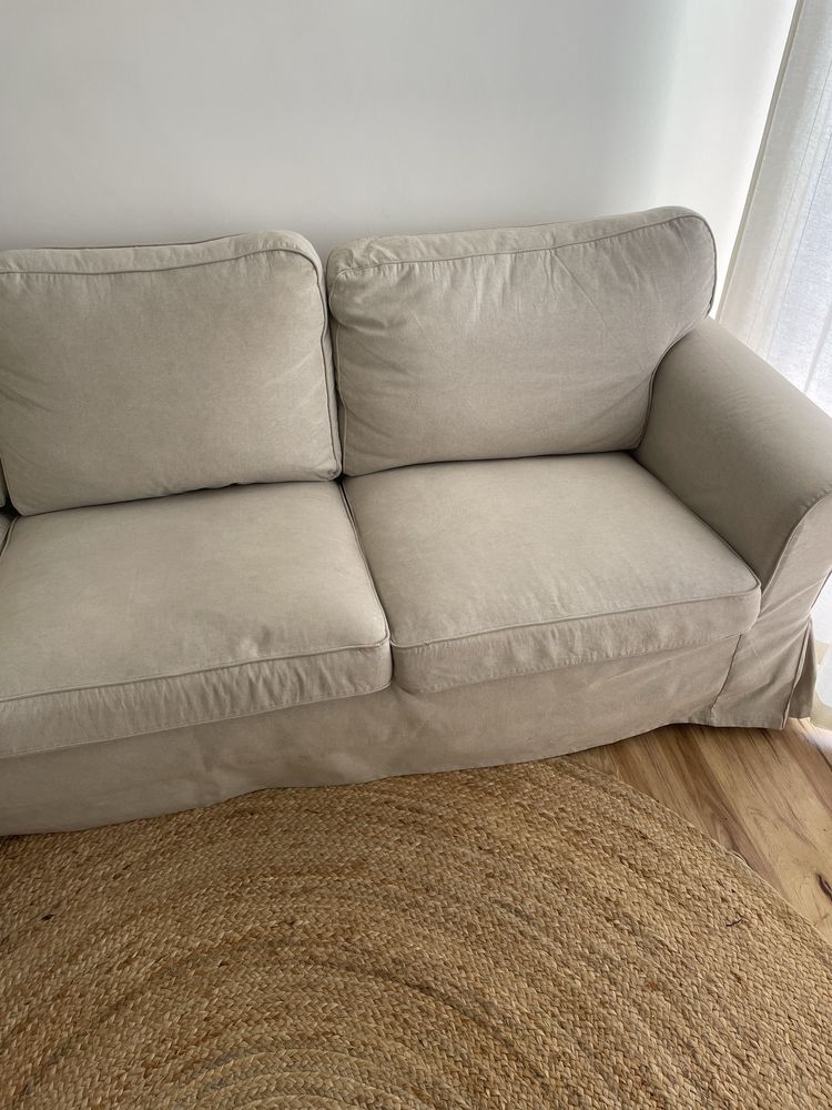 Sofa IKEA Ektorp bege 3 lugares com chaise longue
