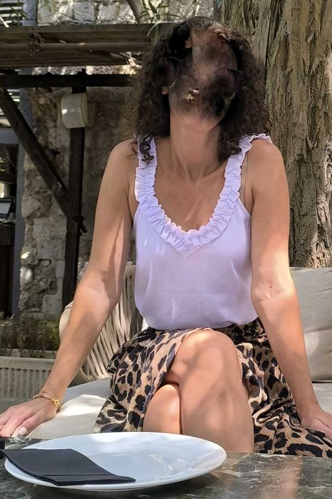 Top biały z marszczeniami Savida 36