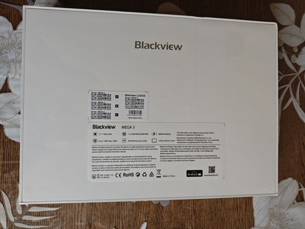 Blackview Mega 3 (12/256GB),12.1", 2,5K FHD+,90Hz,4G LTE,Helio G100
