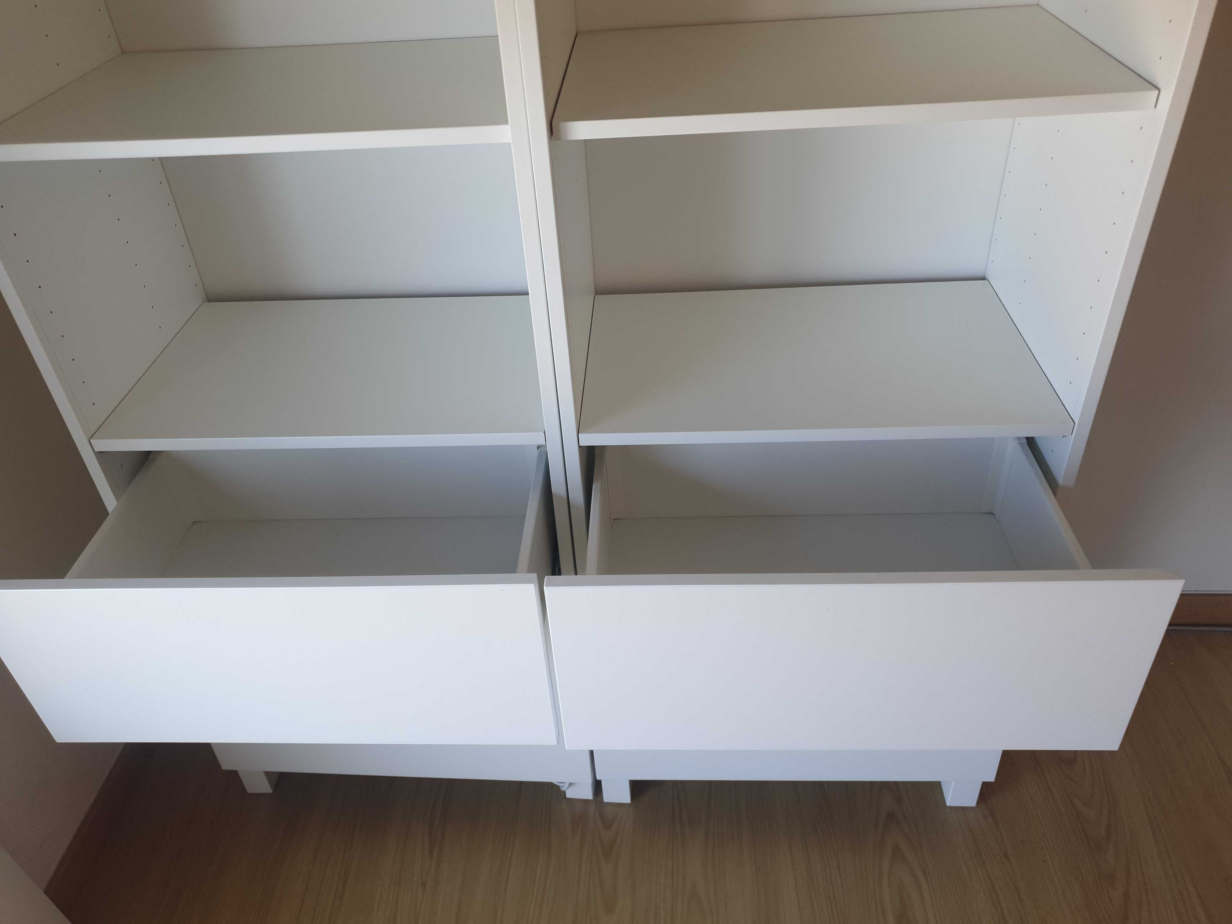 Bestå IKEA estantes dois 202 x 60 x 40 cm, portas gavetas brancas