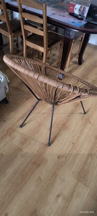 Fotel ACAPULCO z okrągłej linki technorattan naturalny