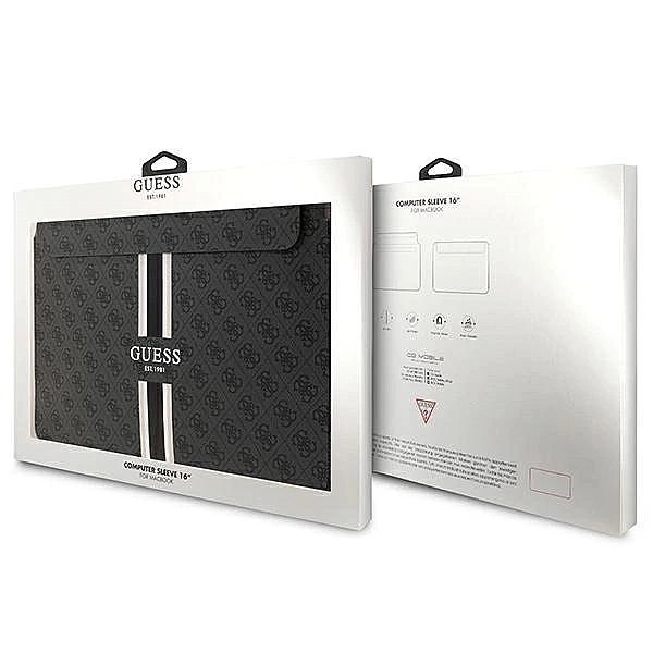 Pokrowiec Guess 4G Printed Stripes na laptopa 16" - czarny