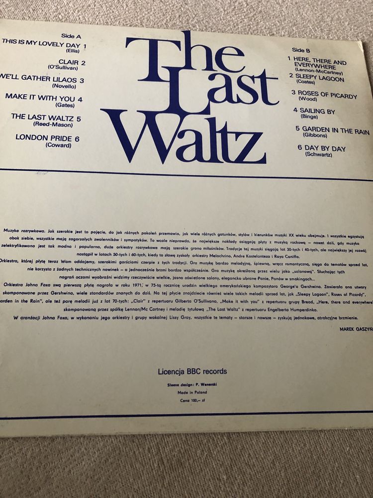 Płyta winylowa The Last Waltz