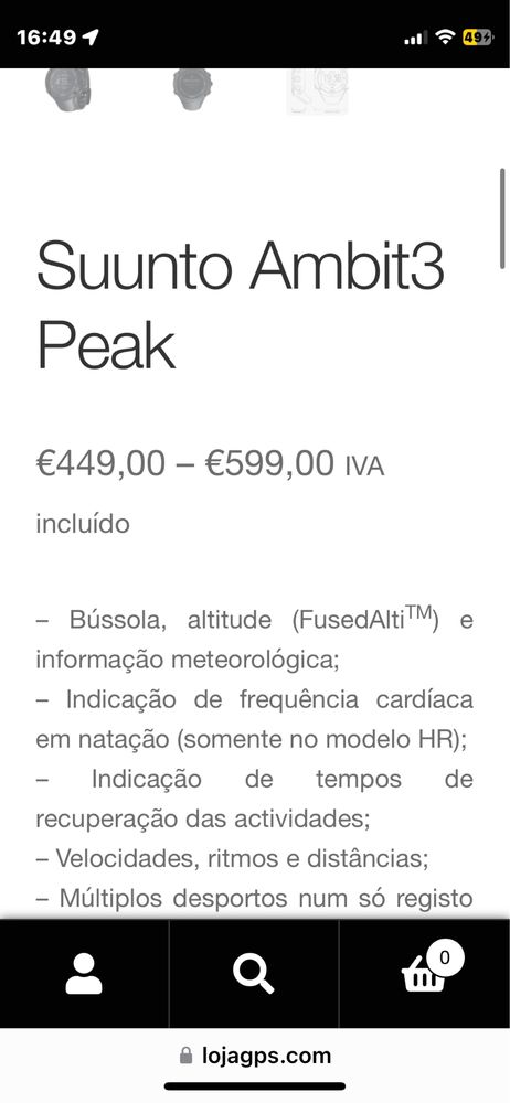 Relogio Suunto Ambit3 Peak