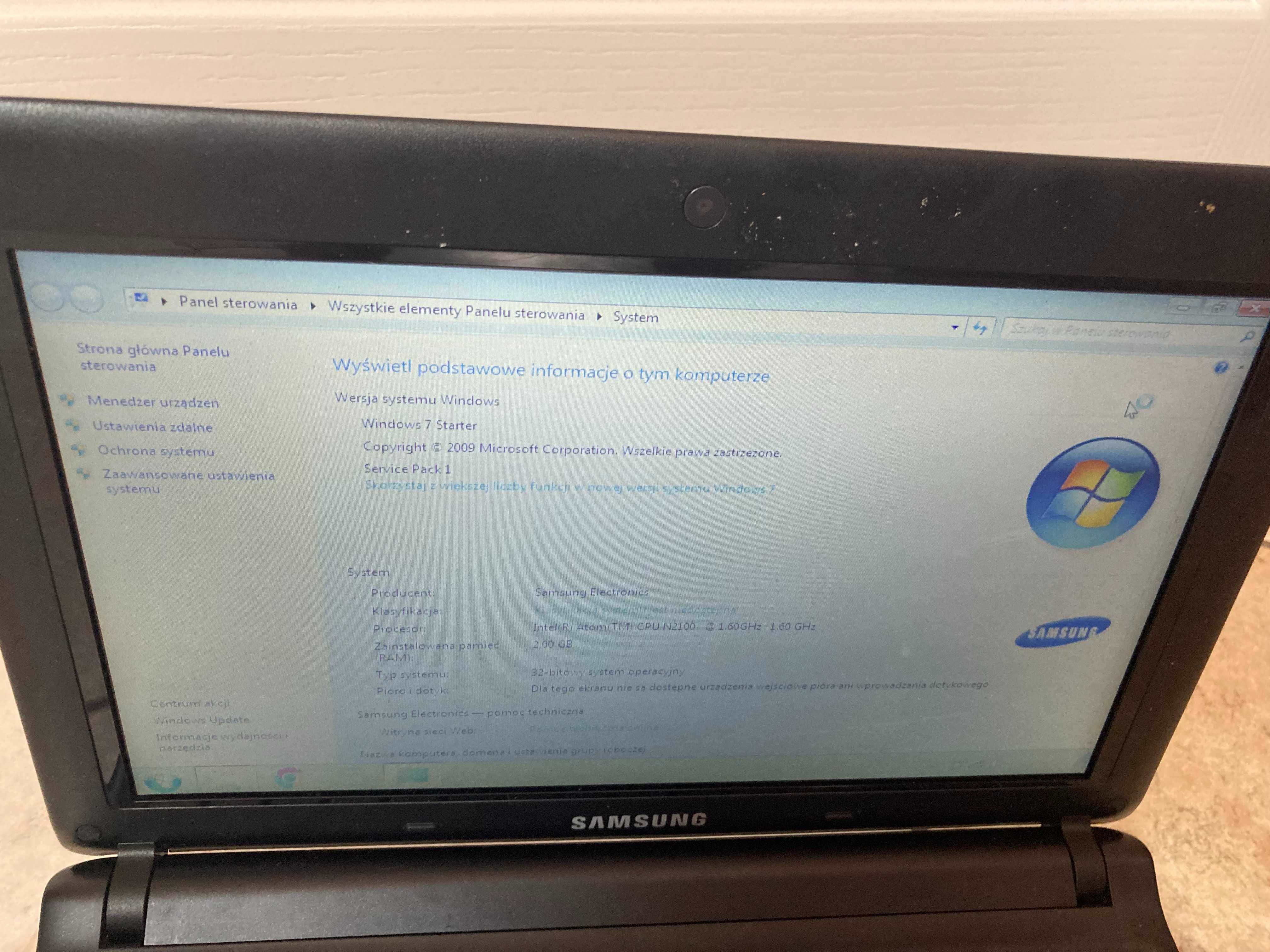 Notebook SAMUSNG N102SP Intel ATOM Windows 7