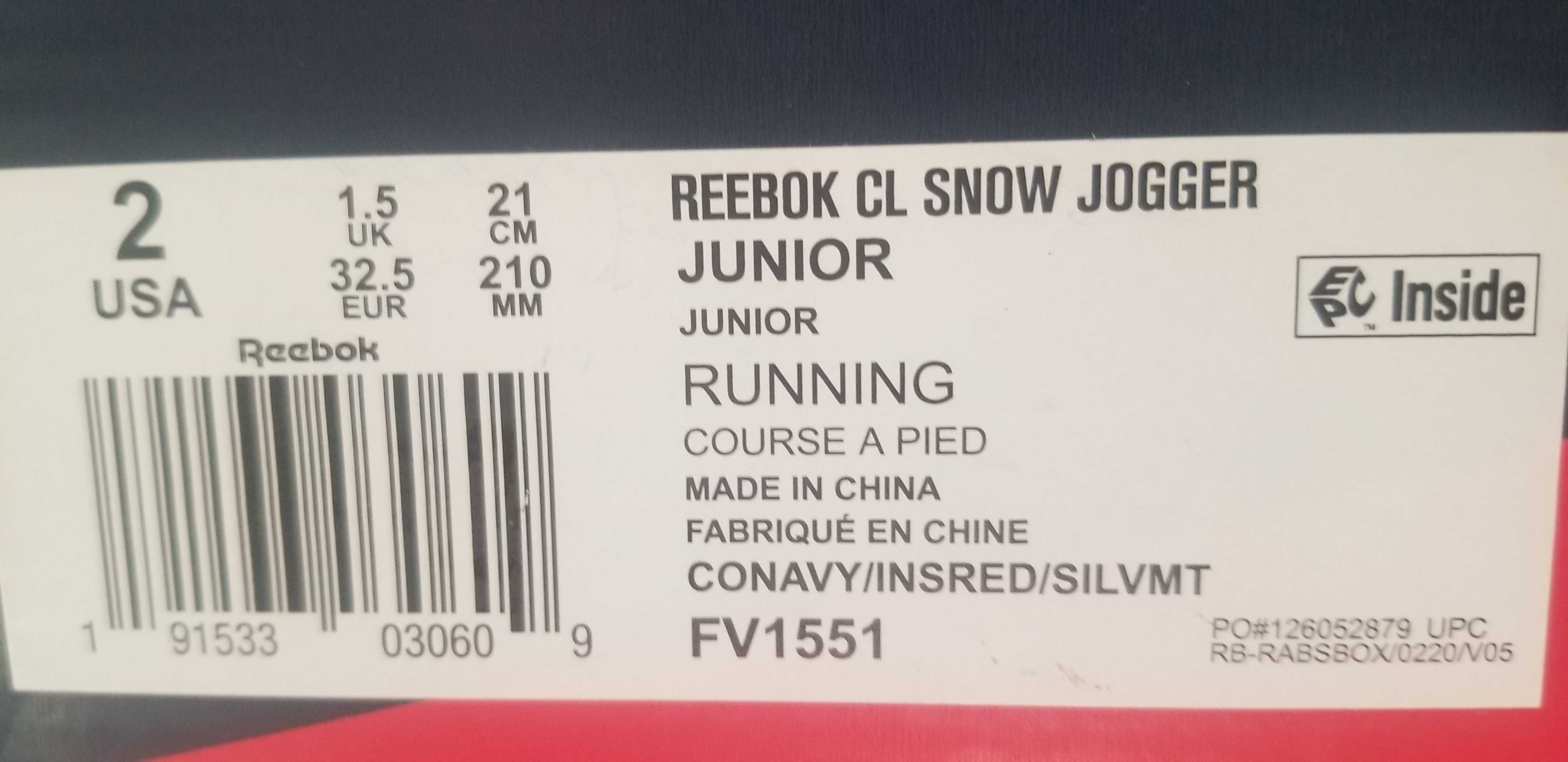 Reebok чоботи дитячі Snow Jogger Junnior розмір 32.5