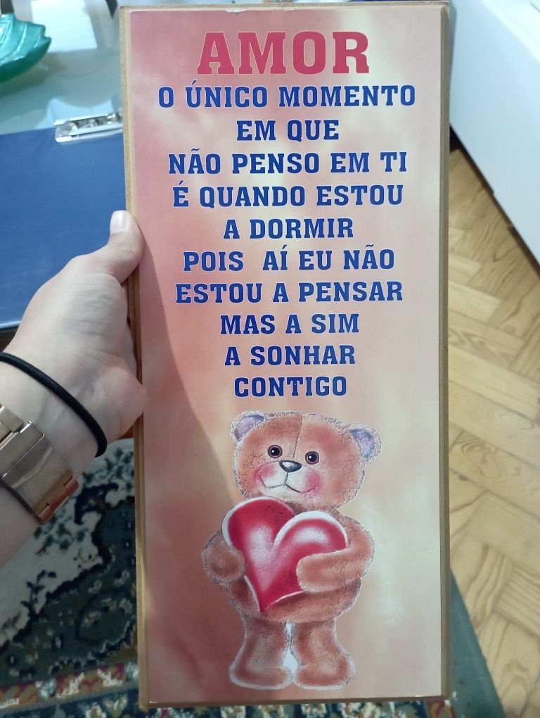 Quadro com mensagem de amor