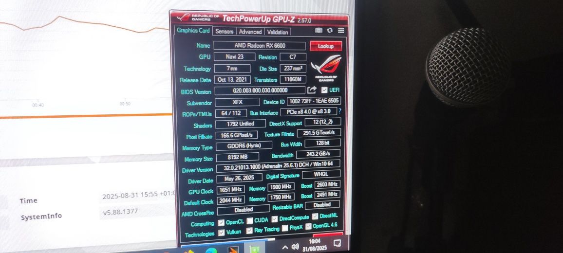 Gráfica Amd Radeon rx6600 xfx