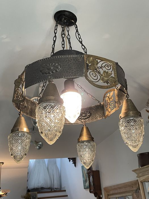 Secesyjna lampa ,zyrandol