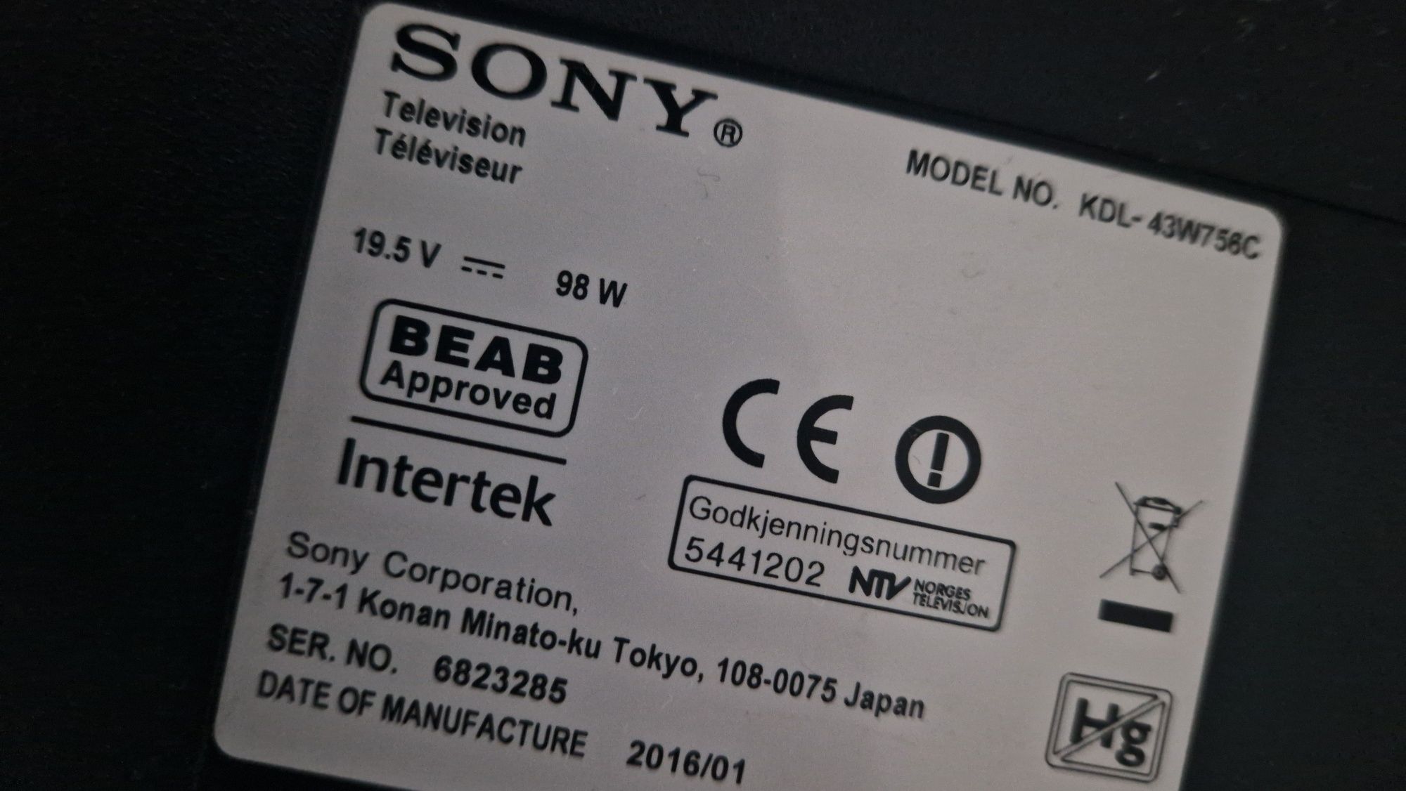 Telewizor Sony KDL-43W756C Android FullHD 800Hz WiFi 4xHDMI USB