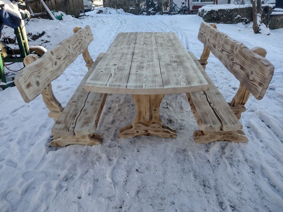 Meble ogrodowe  200 cm bieszczadzkie do altany na taras transport cała