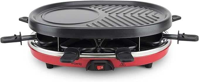 Raclette grill elektryczny H.Koenig RP 412 czerwony 900 W