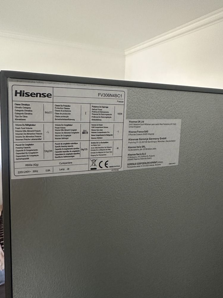 Морозильна камера Hisense fv306n4bc1, 235 літрів, NO FROST