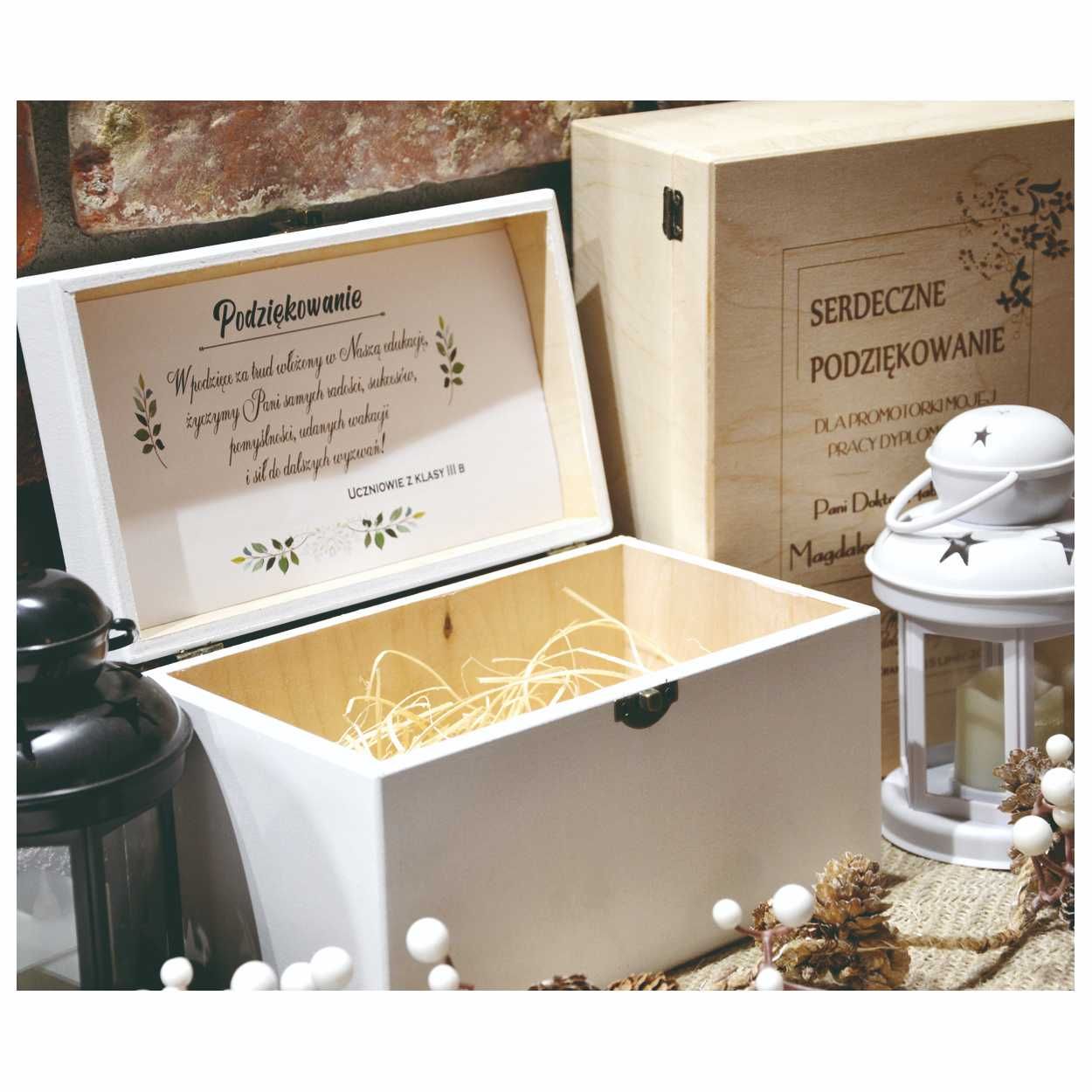 Pudełko na prezent dla nauczyciela na koniec roku, grawer BOX 25X17X11