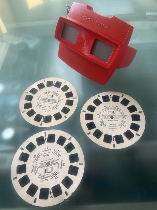 Stereoskop 3D VIEW MASTER plus 3 slajdy Żółwie Ninja vintage PRL