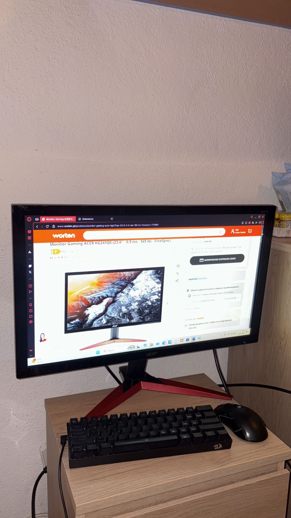 Monitor Gaming ACER KG241QS (23.6" - 0.5 ms - 165 Hz - FreeSync)