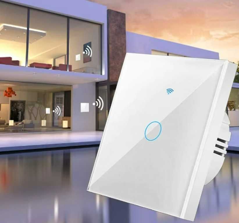 Interruptor inteligente WiFi Touch controlo por telemóvel, programável