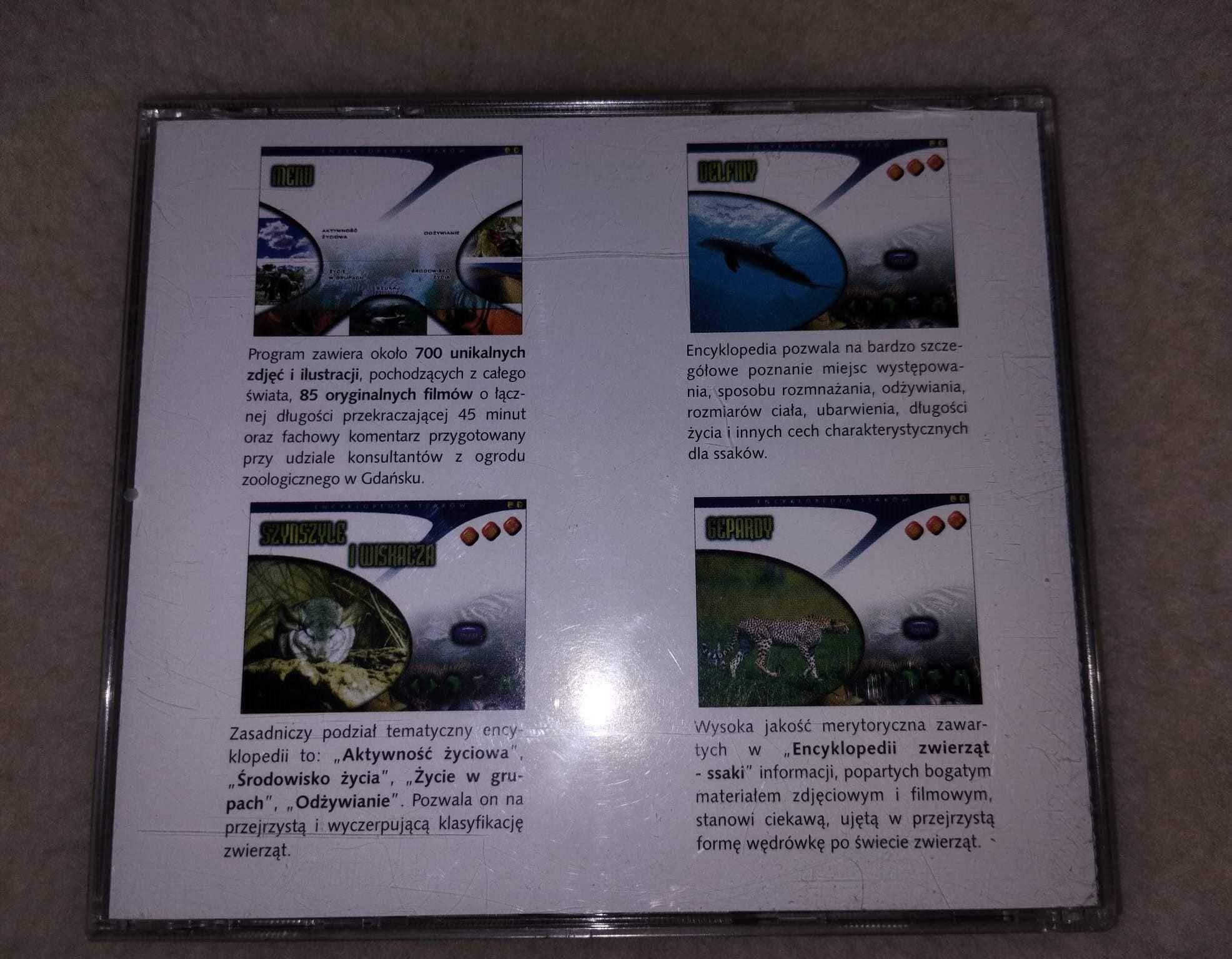 CD-ROM, encyklopedia zwierząt, SSAKI, 2 płyty CD, dzikie zwierzęta