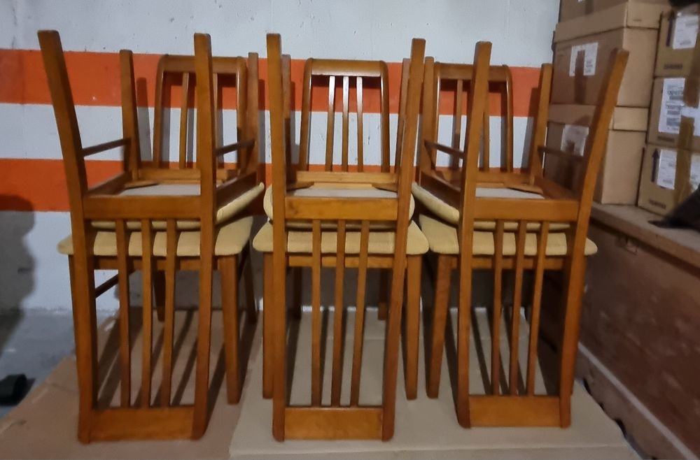 Mesa de jantar em cerejeira e 6 cadeiras