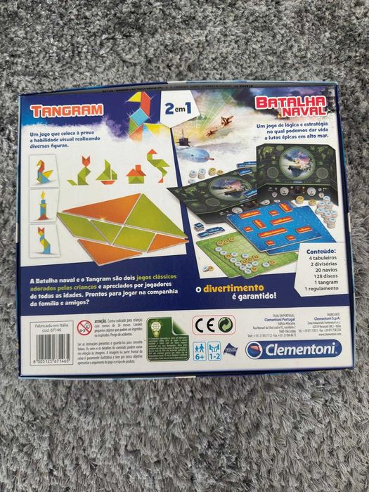 Jogo Clementoni 2 em 1 - Tangram e Batalha Naval