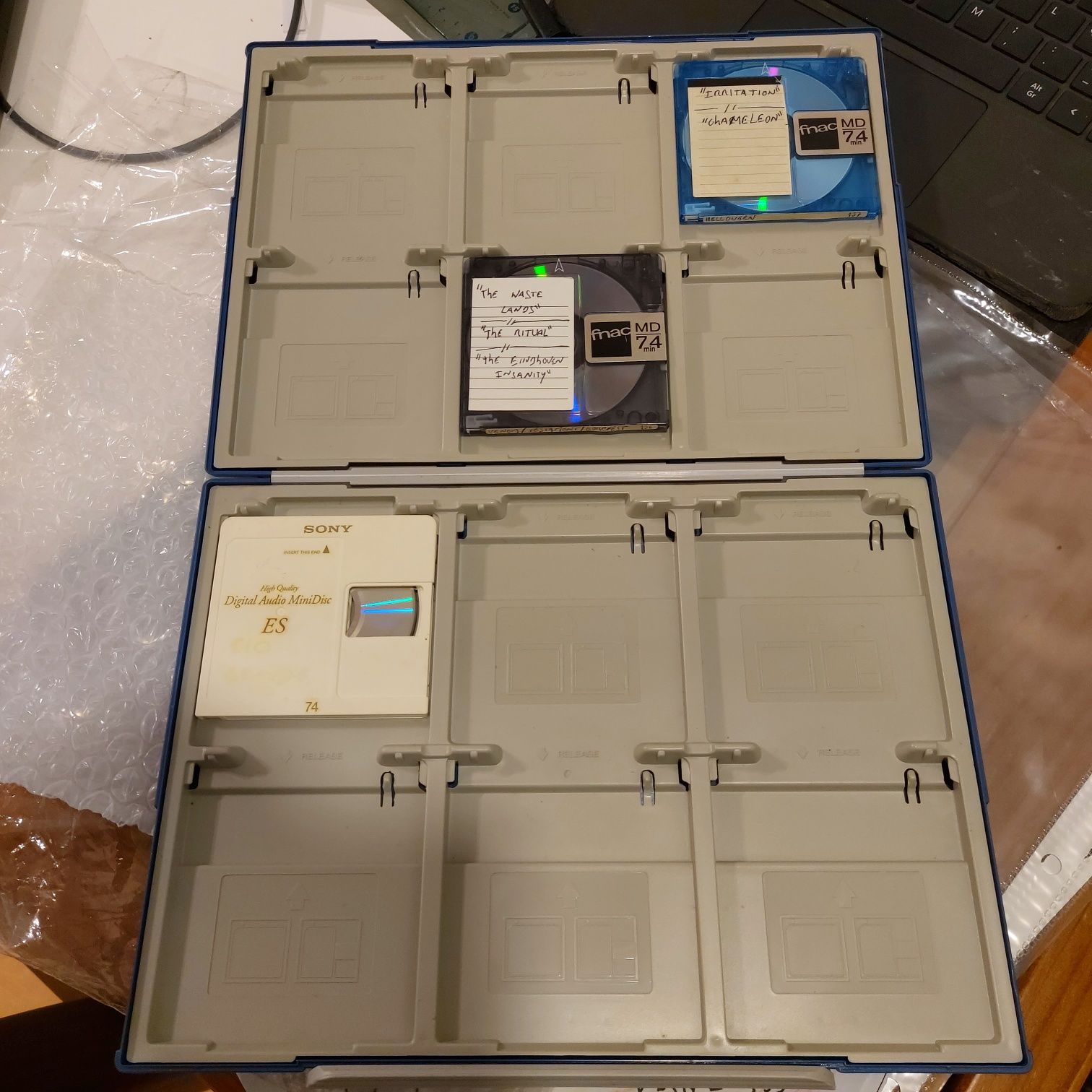 Caixa de transporte de discos minidisc MD
