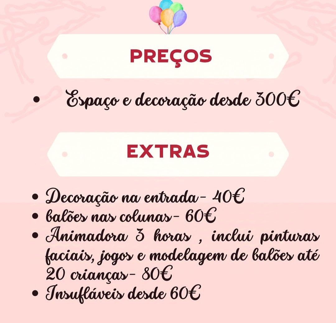 Aluguer de espaço para festa e eventos