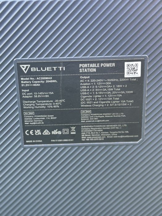 Bluetti ac200 max stacja ładowania powerbank