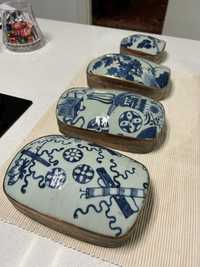 Caixas chinesas em porcelana e metal