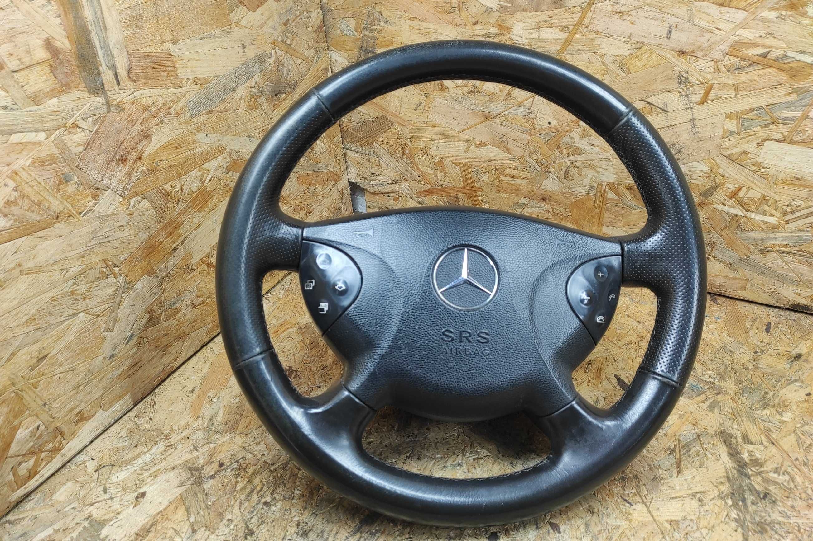 kierownica z poduszką SKÓRA Czarna multi do MERCEDES W211 02- E -KLASA