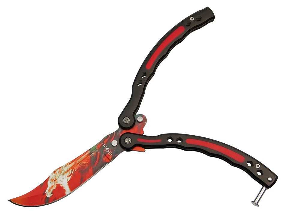 NOWY Nóż Motylkowy ⇒ Treningowy Bezpieczy Ćwiczeniowy Tępy CS:GO FADE