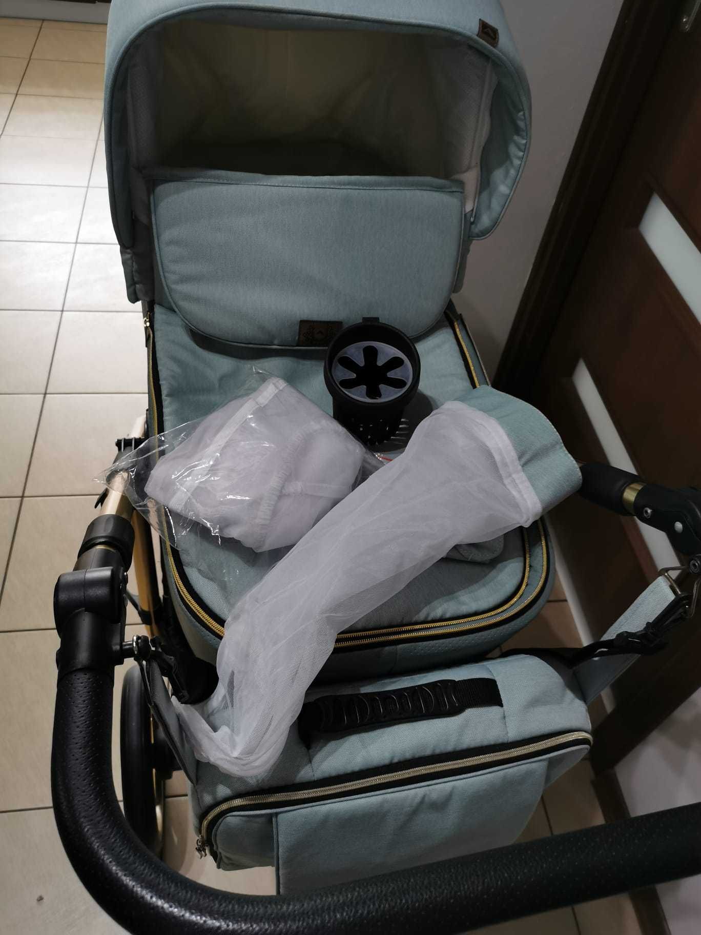 Wózek dziecięcy ADAMEX Reggio Special Edition złoty szary jak nowy.