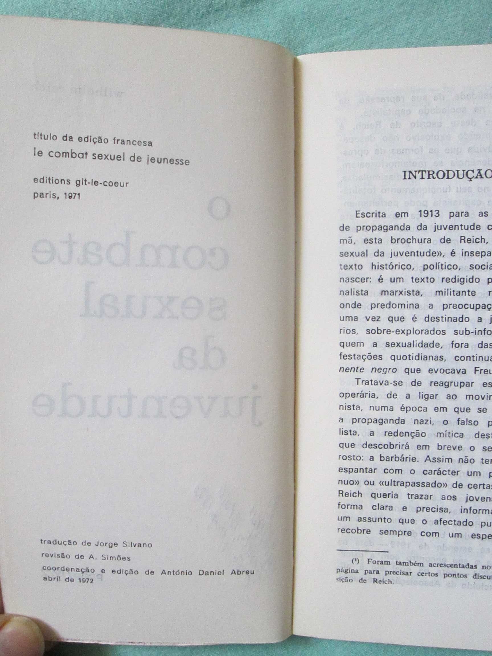 O Combate Sexual Da Juventude, de Wilhelm Reich