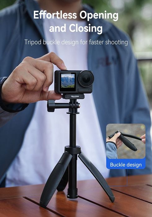 Штатив тринога TELESIN для екшн камер GoPro, Xiaomi, Sony, SJсam та ін