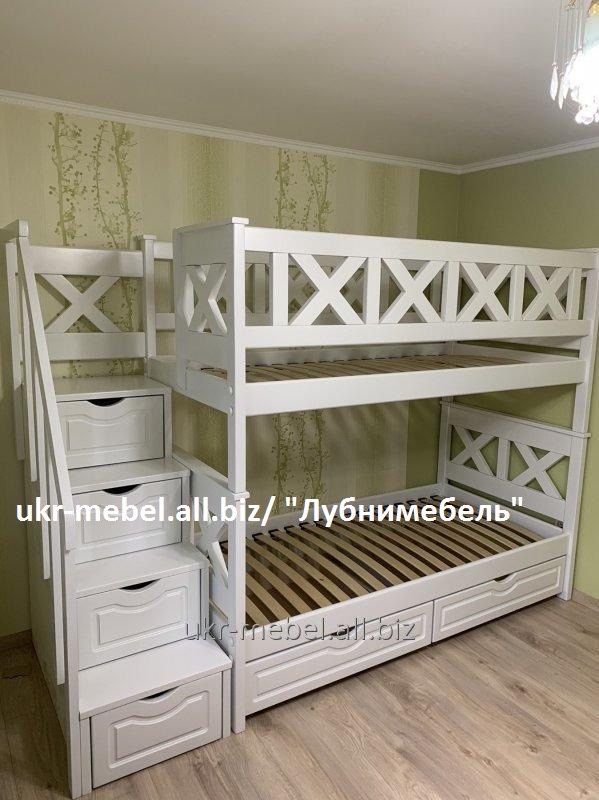 Ліжко двоярусне дерев'яне Оскар (кровать двухъярусная)