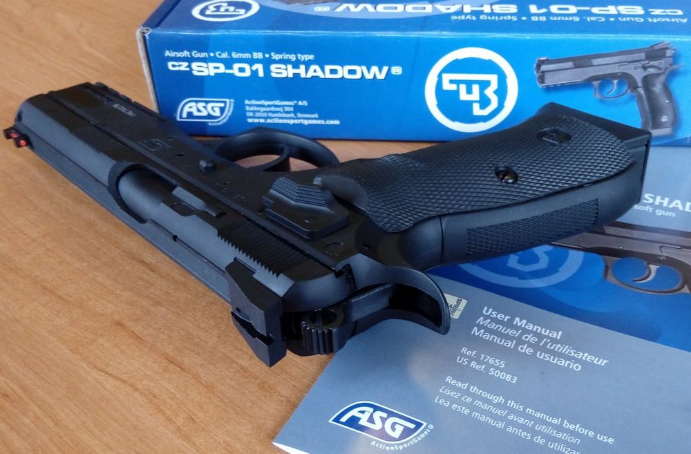 Потужний дитячий пістолет CZ75 SP-01 на кульках, спринговий іграшковий